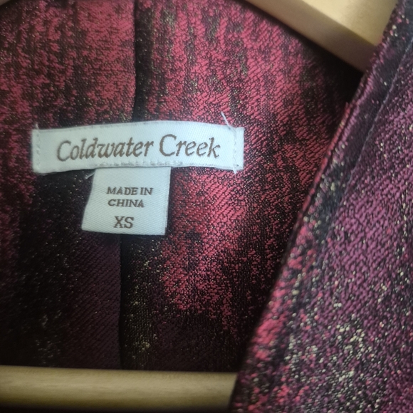 Coldwater Creek Women's Long Sleeve Red Patterned Jacket w/1Hook Closure Size XS - Picture 2 of 5